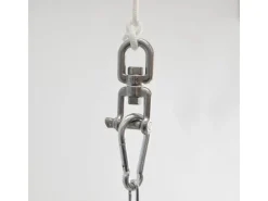 AMANKA Sonnenschirme|Hängesessel Drehwirbel 10 x 125 mm bis 420 kg belastbar Silber