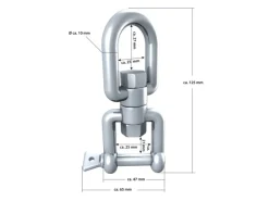 AMANKA Sonnenschirme|Hängesessel Drehwirbel 10 x 125 mm bis 420 kg belastbar Silber