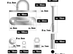 Hängesessel-Befestigung inkl. Metalldübel bis 250 kg belastbar*AMANKA Discount