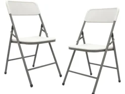 AMANKA Balkonmöbel|Klappstühle 2er Set 50 x 46 x 835 cm bis 150 kg Belastbar - Weiss