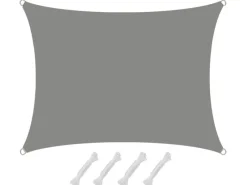 Polyester Sonnensegel Wasserdicht - 1,5 x 2 m Rechteckig Grau*AMANKA Hot