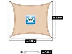 Polyester Sonnensegel Wasserabweisend - 2x3m Rechteck*AMANKA Best