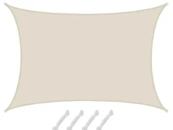 Polyester Sonnensegel Wasserdicht - 6 x 4 m Rechteckig Beige*AMANKA Hot