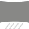 Polyester Sonnensegel Wasserdicht - 1 x 2 m Rechteckig Grau*AMANKA Online