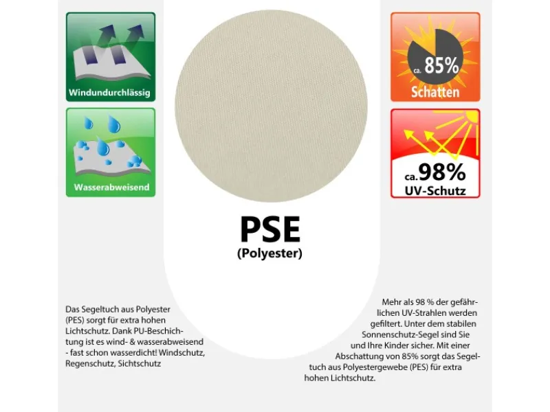 AMANKA Sonnensegel|Polyester Sonnensegel Wasserabweisend - 3 x 3 x 3 m Dreieck Beige