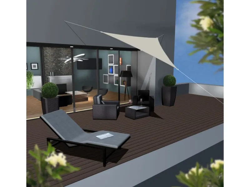 AMANKA Sonnensegel|Polyester Sonnensegel Wasserabweisend - 3 x 3 x 3 m Dreieck Beige