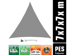 Polyester Sonnensegel Wasserdicht - 7 x 7 x 7 m Dreieck Grau*AMANKA Hot