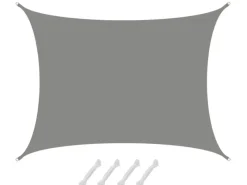 AMANKA Sonnensegel|Polyester Sonnensegel Wasserdicht - 6 x 5 m Rechteckig Grau