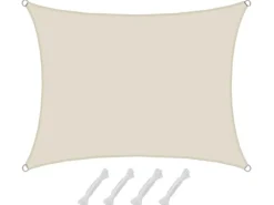 AMANKA Sonnensegel|Polyester Sonnensegel Wasserdicht - 1,5 x 2 m Rechteckig Beige