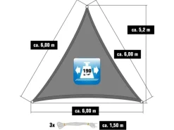 Polyester Sonnensegel Wasserdicht - 6x6x6m Dreieck*AMANKA Sale