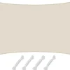 Polyester Sonnensegel Wasserdicht - 1 x 2 m Rechteckig Beige*AMANKA Outlet