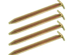 AMANKA Campingzubehör|Pavillons|Stahl Erdnägel mit T-Profil 4 Stück 300 x 25 mm Silberfarben