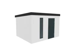 Amazing Spaces Fitnessgeräte|Gartenhaus Urban One Typ 1 Weiß 345 cm x 298 cm