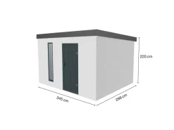 Amazing Spaces Fitnessgeräte|Gartenhaus Urban One Typ 1 Weiß 345 cm x 298 cm