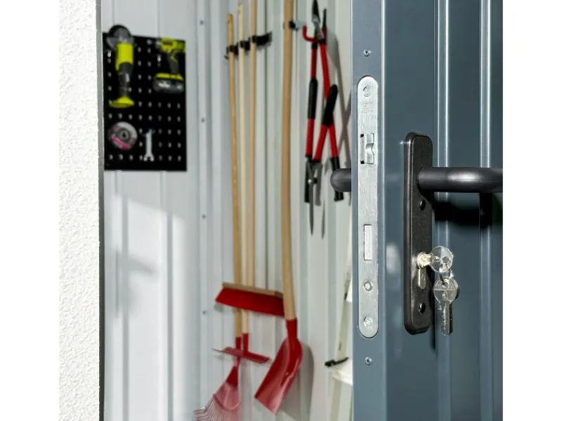 Gartenhaus Urban One Typ 5 Überdachung Rechts 290 x 298 cm Weiß*Amazing Spaces