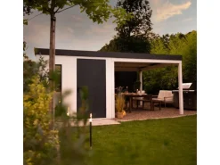 Gartenhaus Urban One Typ 5 Überdachung Rechts 290 x 298 cm Weiß*Amazing Spaces