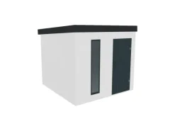 Amazing Spaces Fitnessgeräte|Gartenhaus Urban One Typ 1 Weiß 290 cm x 356 cm