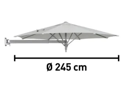 Sonnenschirme|Ampelschirm Ø 245 cm Grau-Silber mit Dreh- & Neigungsfunktion