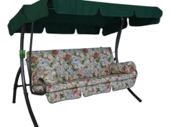 Angerer Hollywoodschaukel Trend Wolfgangsee Creme Blumen 3-Sitzer*Angerer Freizeitmöbel Online