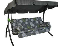 Angerer Hollywoodschaukel Trend Meran Grau Blumen 3-Sitzer*Angerer Freizeitmöbel Discount