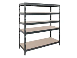 Rivet Schwerlastregal 180 x 150 x 45 cm 5 Böden Anthrazit FSC®*AR Shelving Hot