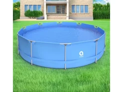 Frame Pool Runder Stahlrahmenpool 360 x 76 cm Blau ohne Pumpe mit Anleitung*Avenli New