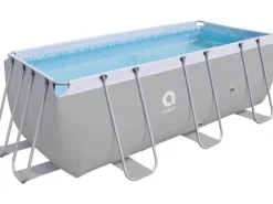 Avenli Aufstellpools|Frame Rectangular Stahlrahmenpool Rechteckig 400 x 200 x 100 cm Grau mit Reparaturaufkleber und Anleitung