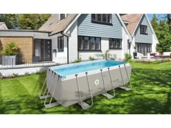Avenli Aufstellpools|Frame Rectangular Stahlrahmenpool Rechteckig 400 x 200 x 100 cm Grau mit Reparaturaufkleber und Anleitung