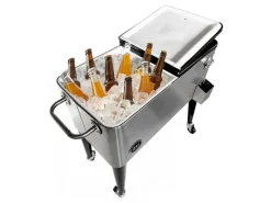 AXI Kühlboxen|Kühlwagen Retro Edelstahl 76 l