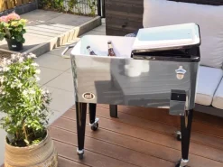 AXI Kühlboxen|Kühlwagen Retro Edelstahl 76 l