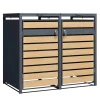 Mülltonnenbox Lucas Metall 2 x 240 l Anthrazit/Holzoptik*AXI Outlet