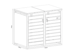 Mülltonnenbox Lucas Metall 2 x 240 l Anthrazit/Holzoptik*AXI Outlet