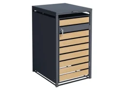 Mülltonnenbox Lucas Metall 240 l Anthrazit/Holzoptik*AXI Hot