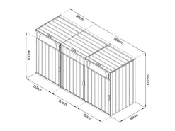 Mülltonnenbox Owen Metall 3 x 240 l Anthrazit*AXI Online