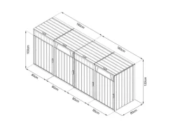 Mülltonnenbox Owen Metall 4 x 240 l Anthrazit*AXI Outlet