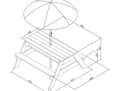 AXI Wasserspielzeug|Nick Sand & Wasser Picknicktisch Regenbogen mit Sonnenschirm