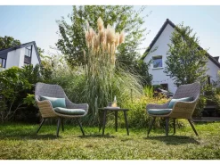 Lounge-Gartenmöbel|Balkonmöbel-Set Aliceville 3-teilig Polyrattan Grün-Grau