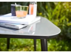 Lounge-Gartenmöbel|Balkonmöbel-Set Aliceville 3-teilig Polyrattan Grün-Grau