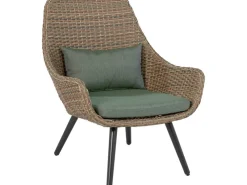 Lounge-Gartenmöbel|Balkonmöbel-Set Aliceville 3-teilig Polyrattan Grün-Grau