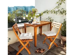 Balkonmöbel|Gartenmöbel-Sets|Balkonmöbel-Set Grenora 3-teilig FSC Holz Natur