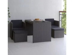 Balkonmöbel-Set Hazelton 5-teilig Polyrattan Grau* Clearance