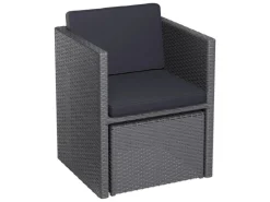 Balkonmöbel-Set Hazelton 5-teilig Polyrattan Grau* Clearance