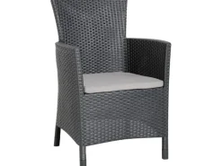 Best Freizeitmöbel Gartenmöbel-Sets|Balkonmöbel|Balkonmöbel-Set Napoli 3-teilig Graphit/Hellgrau mit Sitzkissen