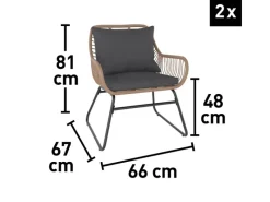 Balkonmöbel|Gartenmöbel-Sets|Balkonmöbel-Set Willmar 3-teilig Polyrattan Beige