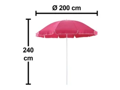 Sonnenschirme|Balkonschirm Toluca Ø 200 cm Rosa-Rot mit Push-Up-Funktion