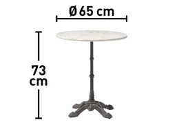 Balkontisch Pizana Rund Ø 65 cm Marmor-Optik* Best