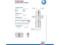 Basi Mülltonnenboxen|- V50 - Profil-Kurzzylinder - 27/27 mm - Verschiedenschließend - Not- und Gefahrenfunktion