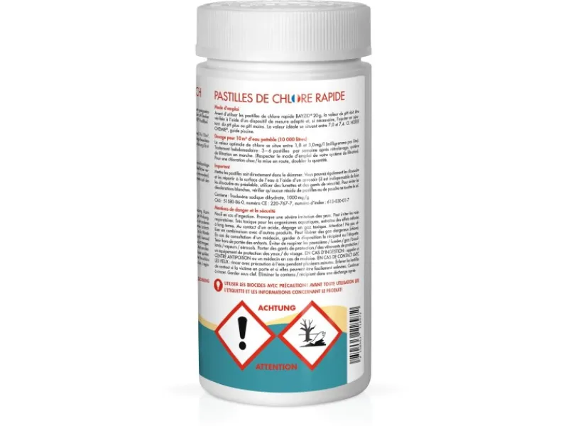 Bayzid Poolreinigung|Chlortabs 20g Schnell Löslich 1kg