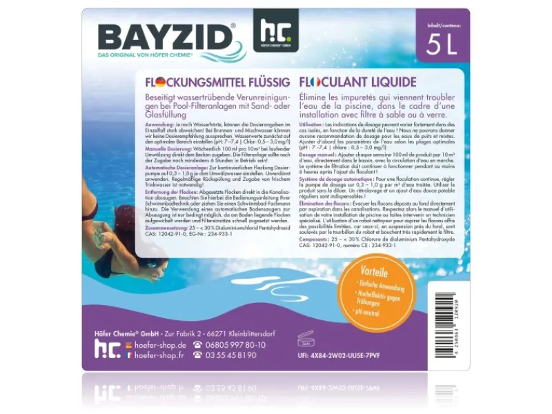 Flockungsmittel Flüssig für Pools 2 x 5l*Bayzid Clearance