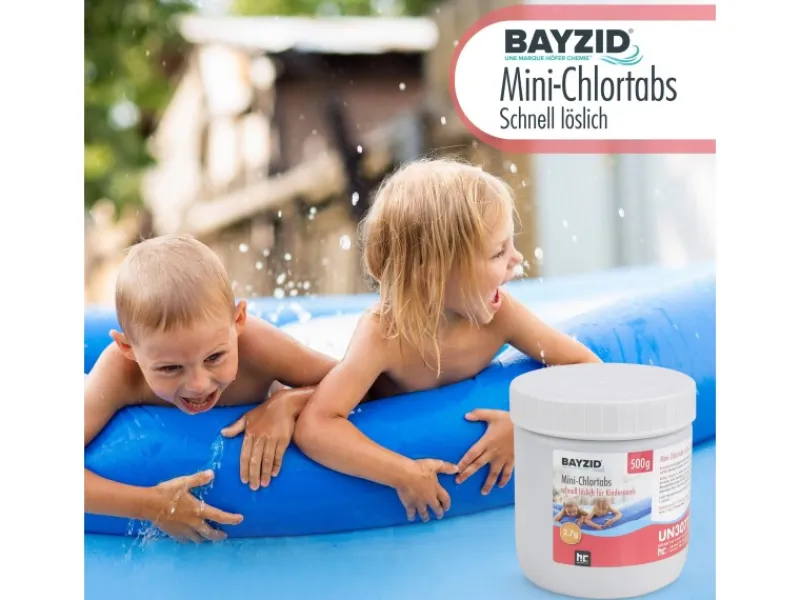 Bayzid Poolpflege|Mini-Chlortabs 2,7g für Kleine Pools 2 x 500g